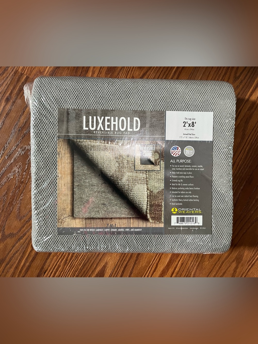 LUXEHOLD Reversible Rug Pad in Light Gray